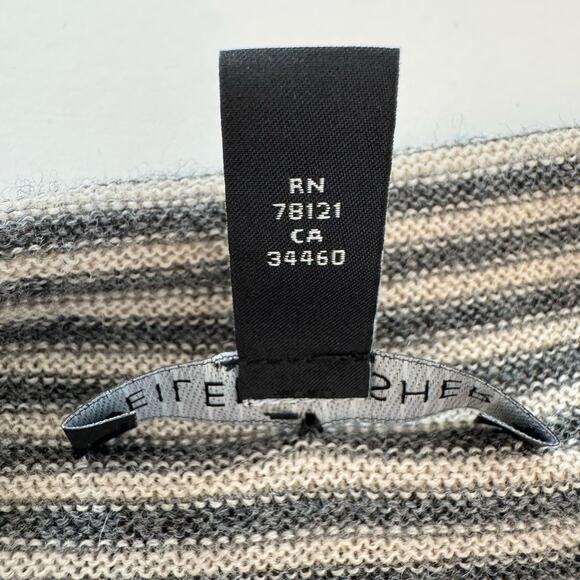 Eileen Fisher Merino Wool Sweater Dress Turtleneck Short Sleeve Striped M - Picture 9 of 10